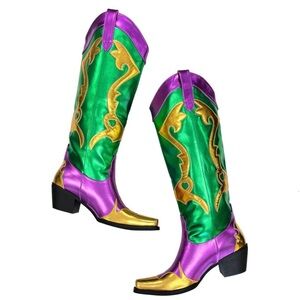 Womens Mardi Gras Metallic Cowboy Boots